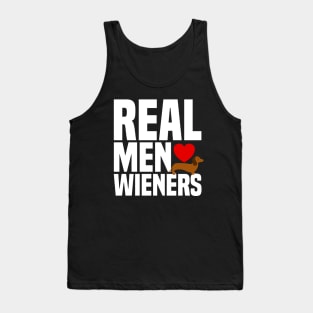 Real Men Love Wieners - Heart Dachshund Puppy Dog Tank Top